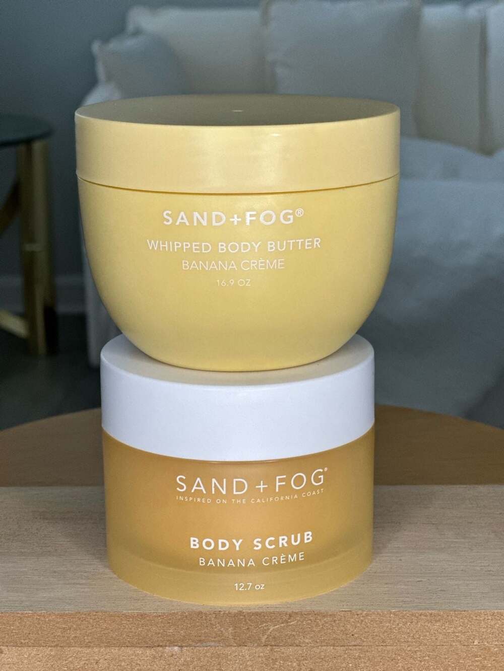 Sand + Fog Banana Creme Whipped Body Butter  and Scrub Bundle